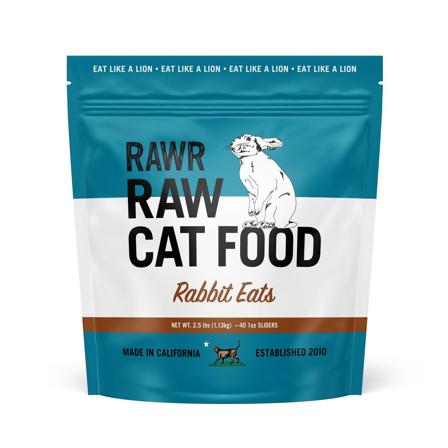 RAWR, Rabbit Eats Sliders Raw Frozen Cat Food, 40 Ounce