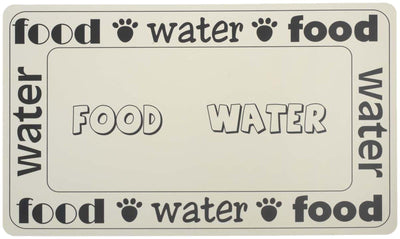 Petrageous Designs Food-Water Dog Placemat, Natural/Black