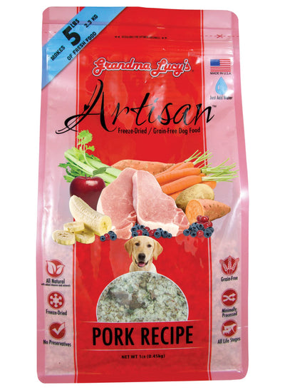 Grandma Lucy's Artisan Freeze-Dried Dog Food, Pork, 1 lb