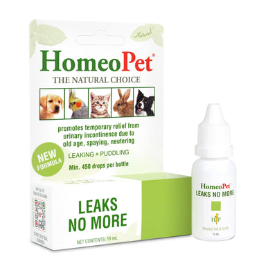 HomeoPet Leaks No More, Safe and Natural Cat and Dog Urinary Incontinence Relief, Pet Incontinence Medicine, 15 Milliliters