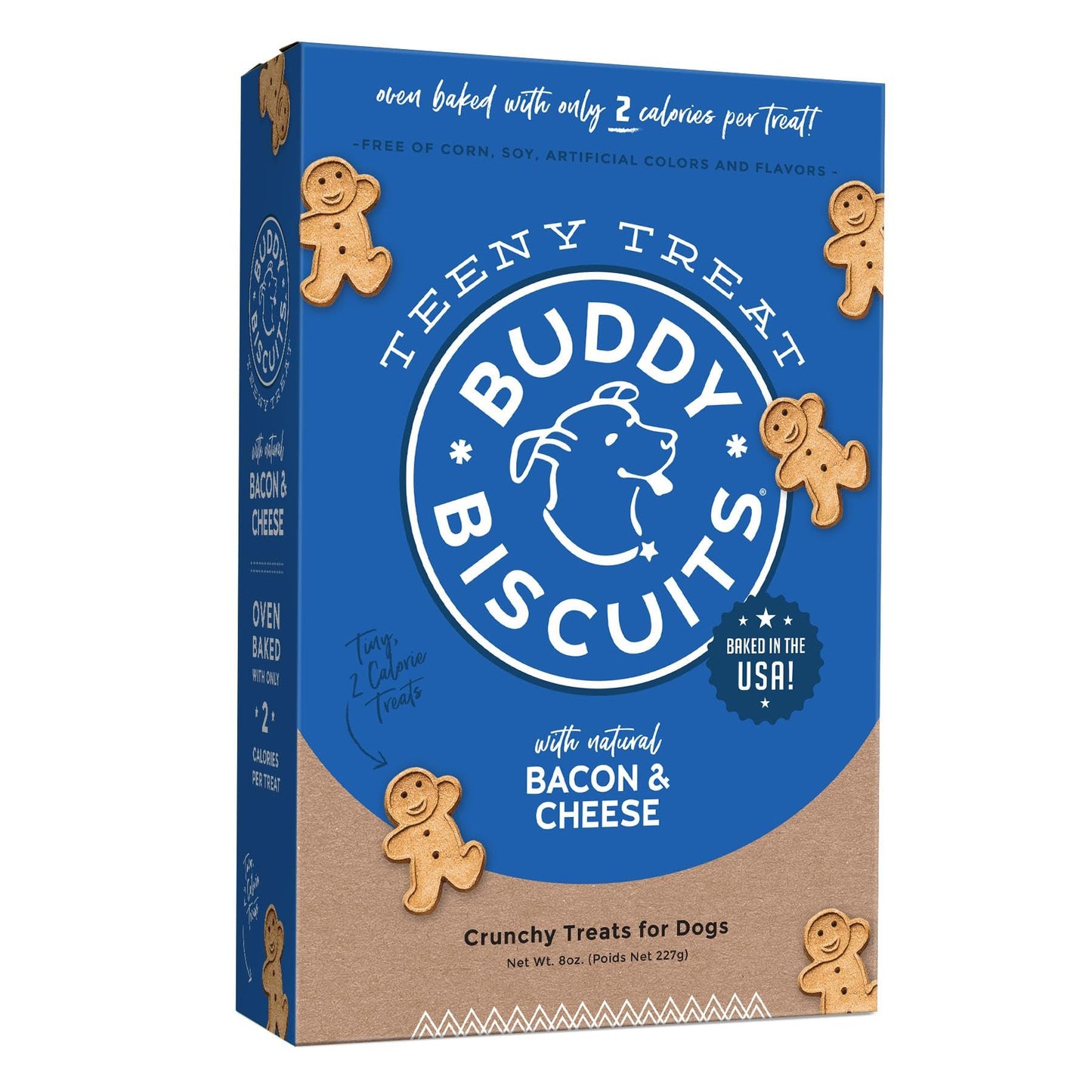 Buddy Biscuits 8 oz. Box Teeny Crunchy Dog Treats Made with Bacon & Cheese