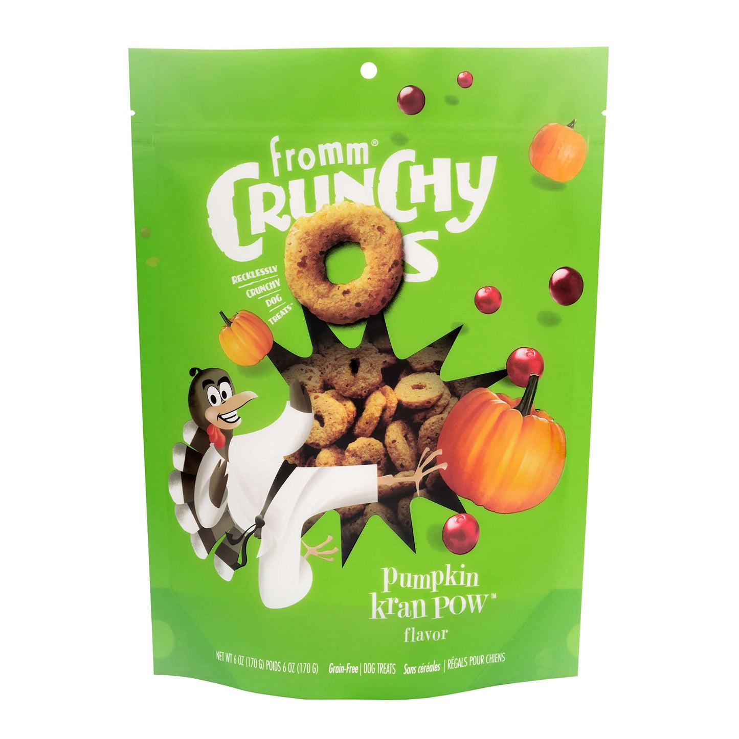 Fromm Crunchy Os Pumpkin Kran Pow Dog Treats - Premium Crunchy Dog Treats - Turkey Recipe - 6 oz