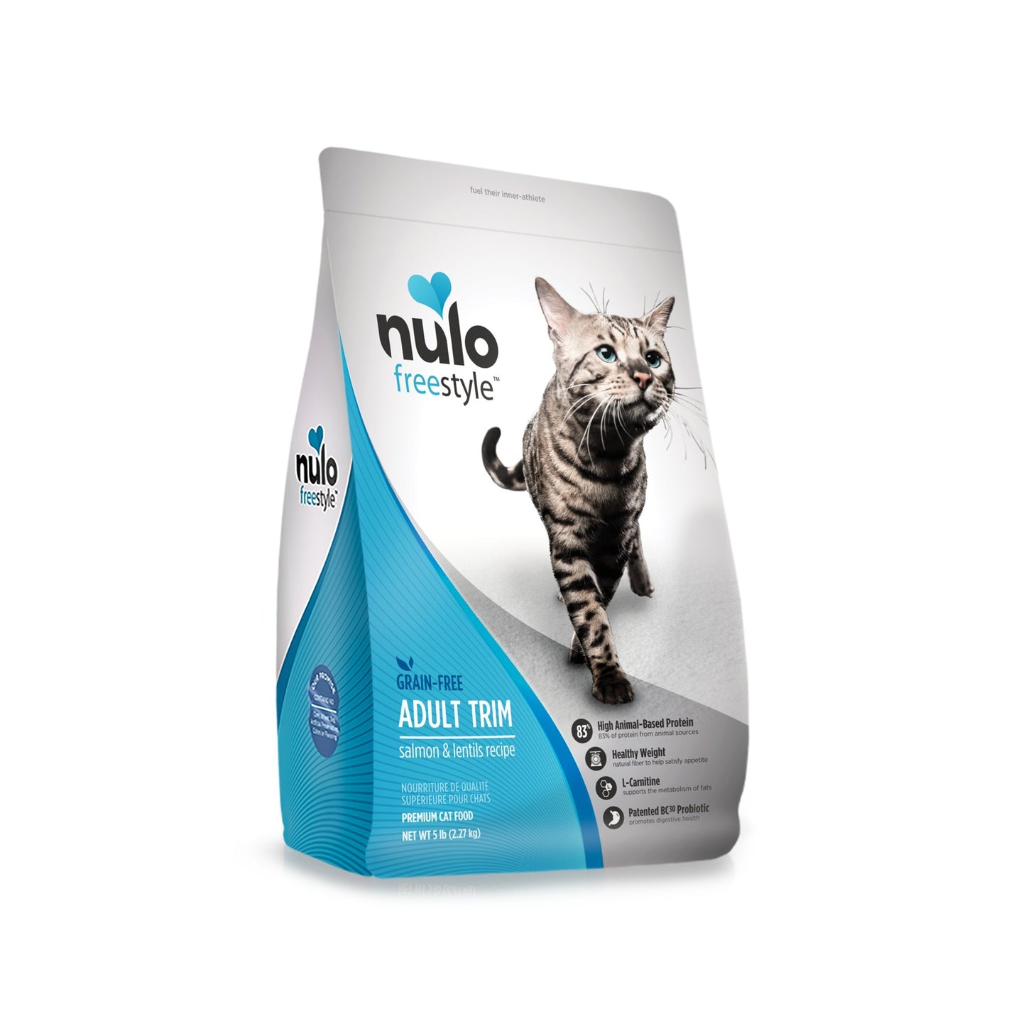 Nulo Adult Trim Grain Free Dry Cat Food With Bc30 Probiotic (Salmon & Lentils Recipe, 5Lb Bag)