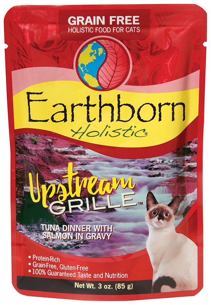 Earthborn Holistic Upstream Grille with Tuna & Salmon Grain-Free Wet Cat Food Pouches, 3 Ounce (pack of 24)