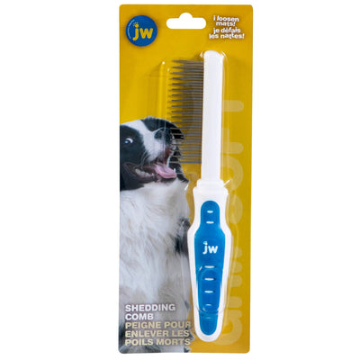 JW Pet Company GripSoft Shedding Comb for Dogs