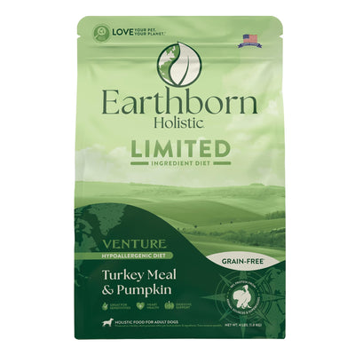 Earthborn Holistic Venture Turkey Meal & Pumpkin Limited Ingredient Diet Grain Free Dog Food (4 Pounds)