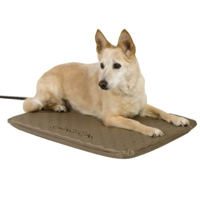 K&H Pet Products Outdoor Heated Dog Pad Tan Medium 19 X 24 Inches