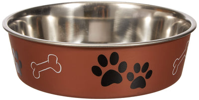 Loving Pets - Bella Bowls - Dog Food Water Bowl No Tip Stainless Steel Pet Bowl No Skid Spill Proof (Large, Copper)