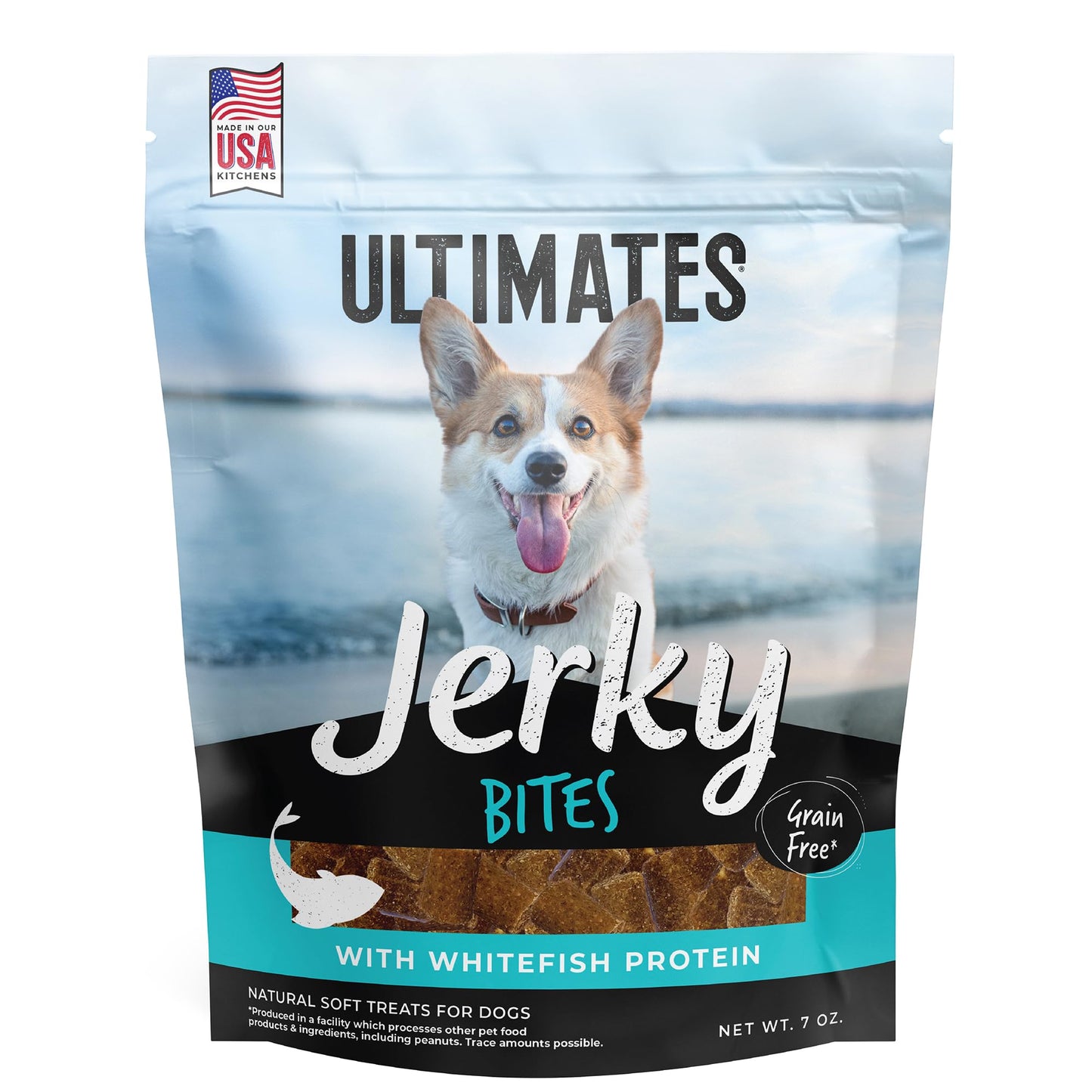 Ultimates Jerky Whitefish Bites Soft Grain-Free Dog Treats 7 oz