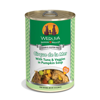 Weruva Classic Dog Food, Cirque de la Mer with Tuna & Veggies in Gravy, 14oz Can (Pack of 12)