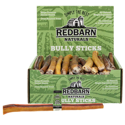 Redbarn 12" Bully Sticks for Dogs, Wrapped & Tagged Pet Chew Treat (Pack of 1)