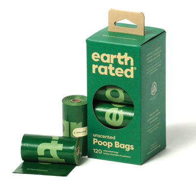 Earth Rated Dog Poop Bags, Guaranteed Leak Proof and Extra Thick Waste Bag Refill Rolls For Dogs, Unscented, 120 Count