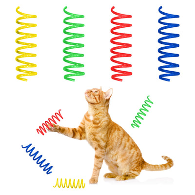 SPOT Thin Colorful Springs Cat Toy - Bouncy Toys for Medium Indoor Cat Breeds to Bite, Swat, Chase - Keeps Cats & Kittens Entertained for Hours - Includes Ten 3â€ Wide Spiral Springs, Assorted Colors