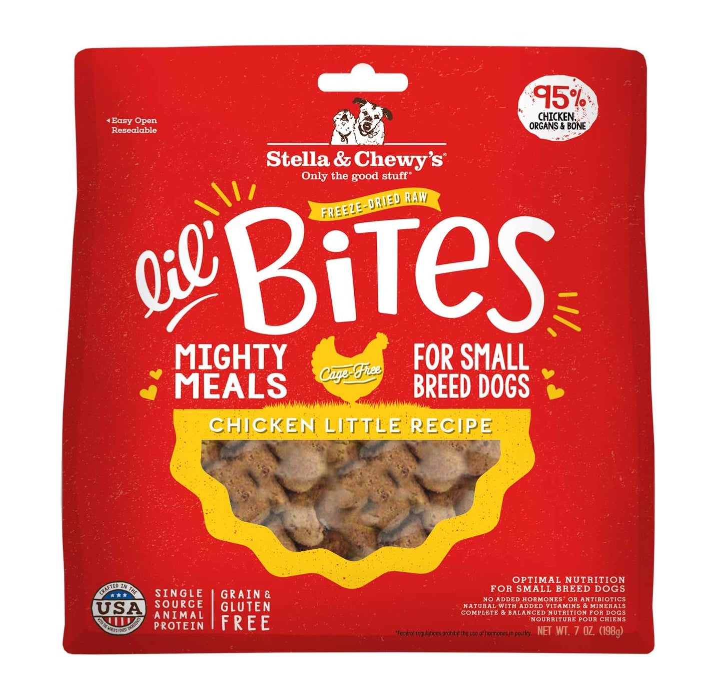 Stella & Chewy's Freeze-Dried Raw Lil' Bites Chicken Little Recipe Small Breed Dog Food, 7 oz. Bag