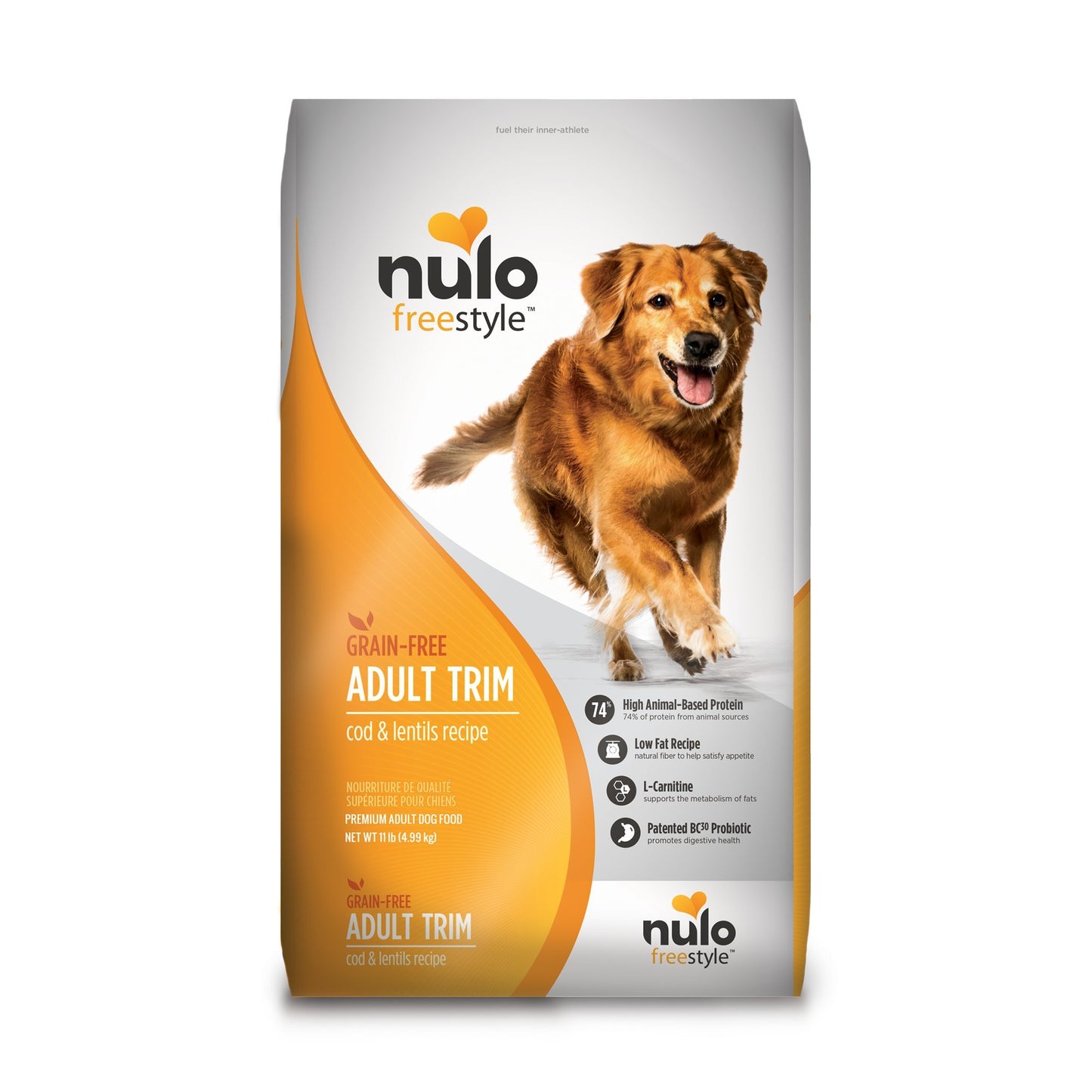 Nulo Adult Trim Grain Free Healthy Weight Dry Dog Food With Bc30 Probiotic (Cod And Lentils Recipe, 11Lb Bag)