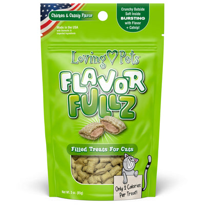 Loving Pets Flavorfullz Filled Treats for Cats, Chicken & Catnip 3 oz.