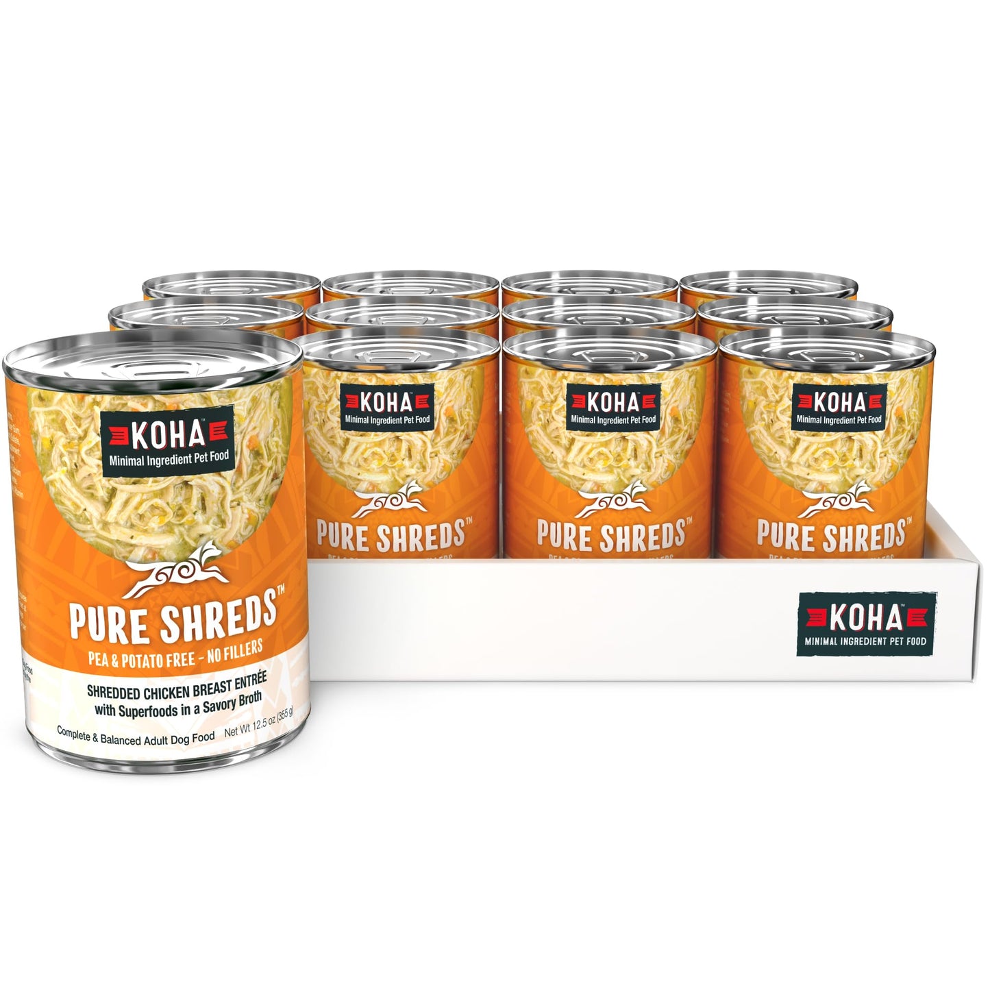 KOHA, Pure Shreds Shredded Chicken Breast Entree Canned Dog Food, 12.5 Ounce