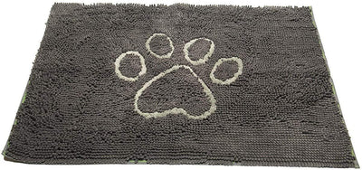 Dog Gone Smart Pet Products Dirty Dog Microfiber Paw Doormat - Muddy Mats - Super Absorbent Dog Mat Keeps Paws & Floors Clean - Machine Washable Pet Door Rugs with Non-Slip Backing | Large Mist Grey