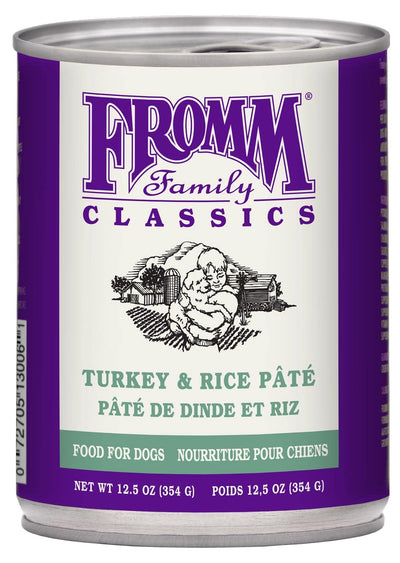 Fromm Classic Adult Turkey & Rice Pate Dog Food - Premium Wet Dog Food - Turkey Recipe - 12.5 oz Can