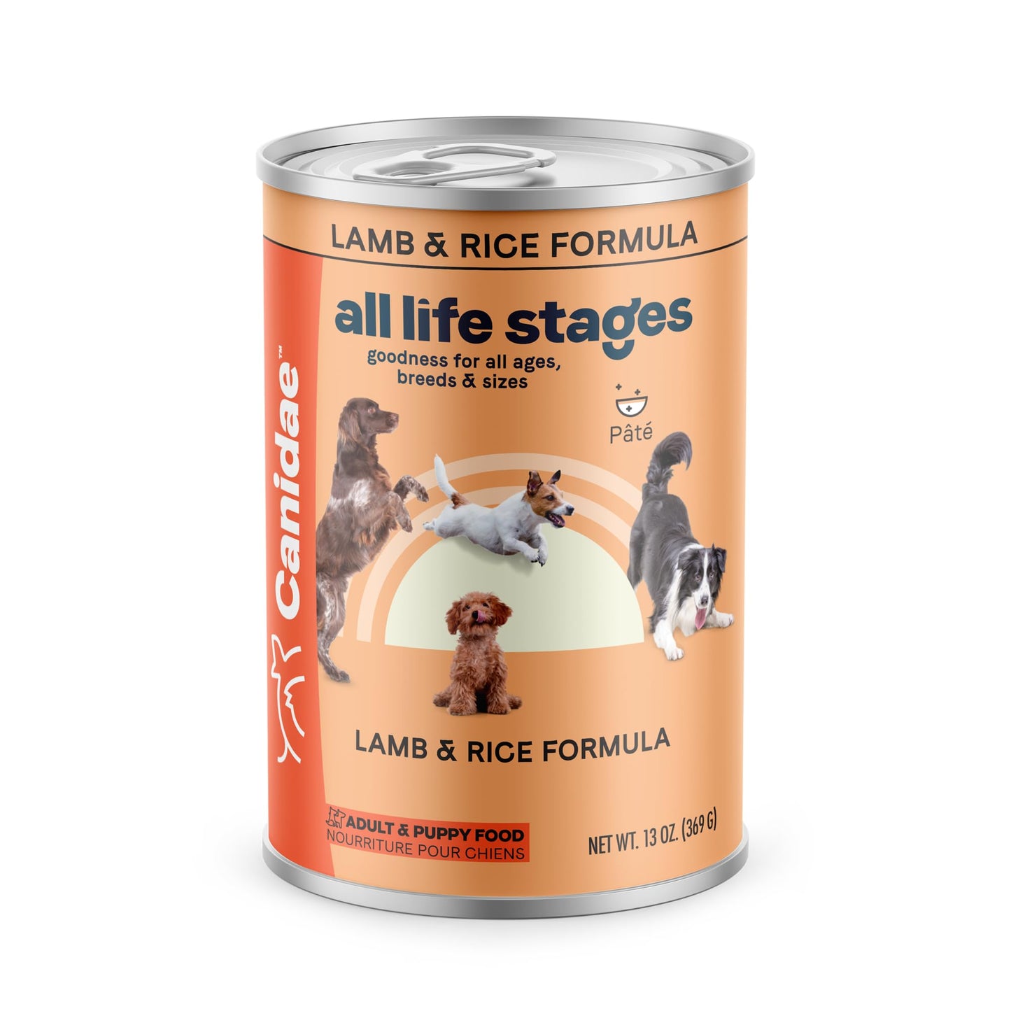 Canidae All Life Stages Premium Wet Dog Food for All Breeds, All Ages, Lamb & Rice Recipe, 13 oz. (Case of 12)