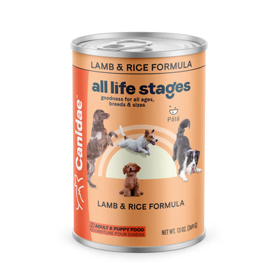 Canidae All Life Stages Premium Wet Dog Food for All Breeds, All Ages, Lamb & Rice Recipe, 13 oz. (Case of 12)