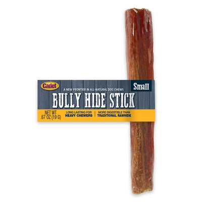 Cadet Bully Hide Sticks for Small Dogs, All-Natural Beef Pizzle, Rawhide Free Dog Bully Sticks for Aggressive Chewers, Small (1 Count)