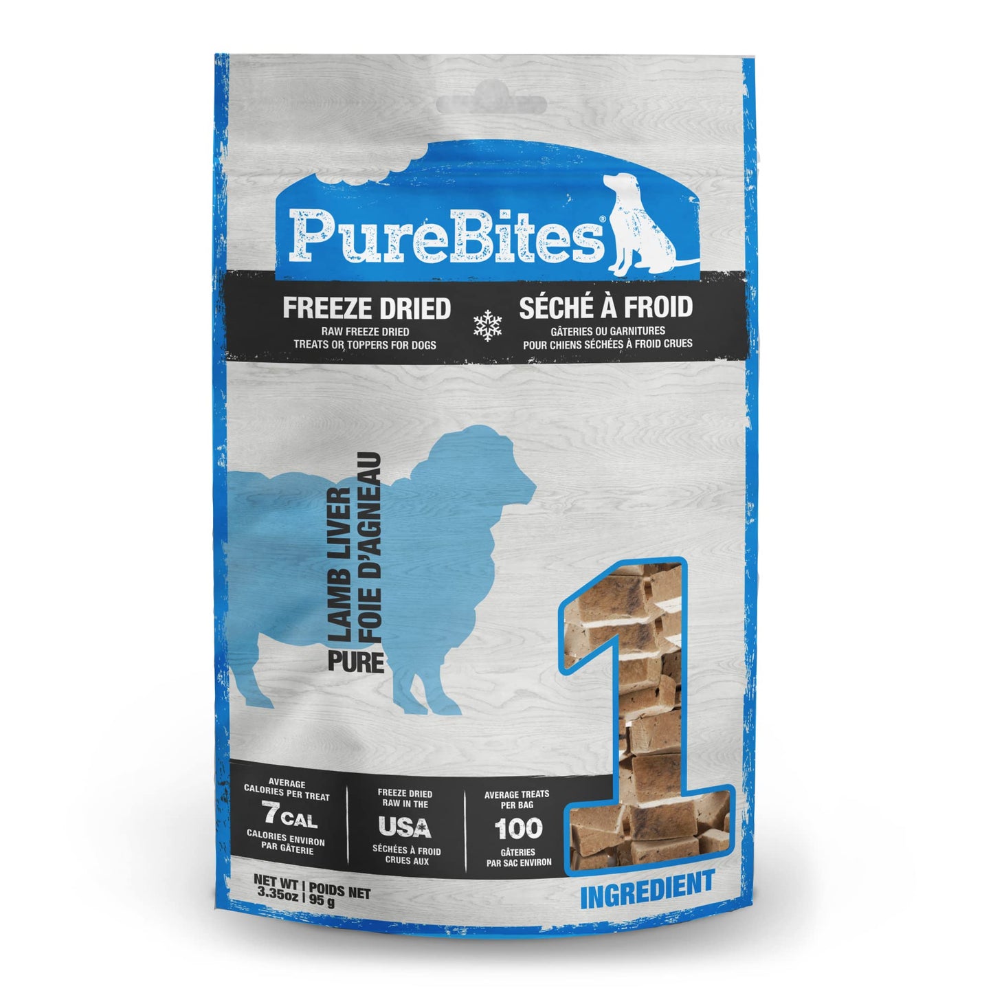 PureBites Freeze Dried Lamb Dog Treats 95g | 1 Ingredient | Made in USA