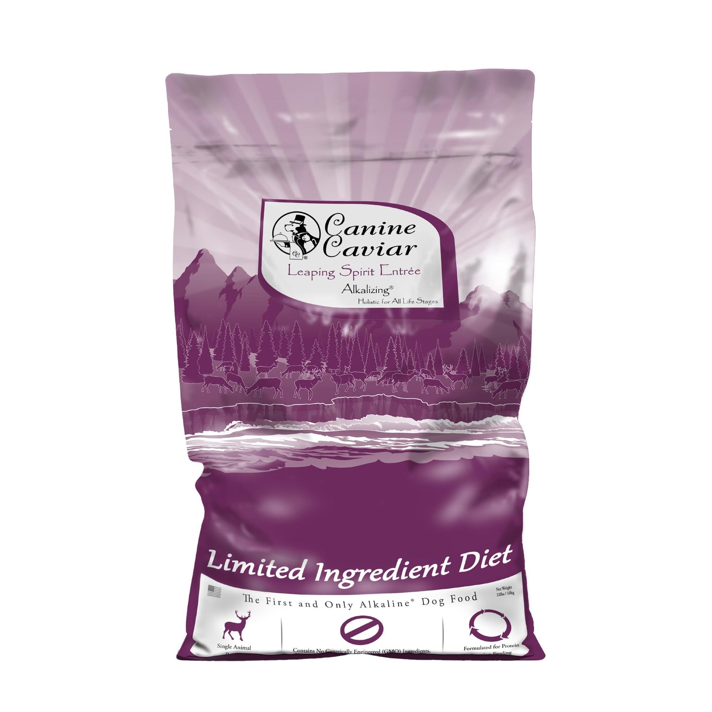 Canine Caviar - Leaping Spirit: Venison & Pearl Millet Alkaline Dry Dog Food, Limited Ingredients, Gluten-Free, Based on Science & Research, Veterinary Alternative Diet (22 Pound Bag)