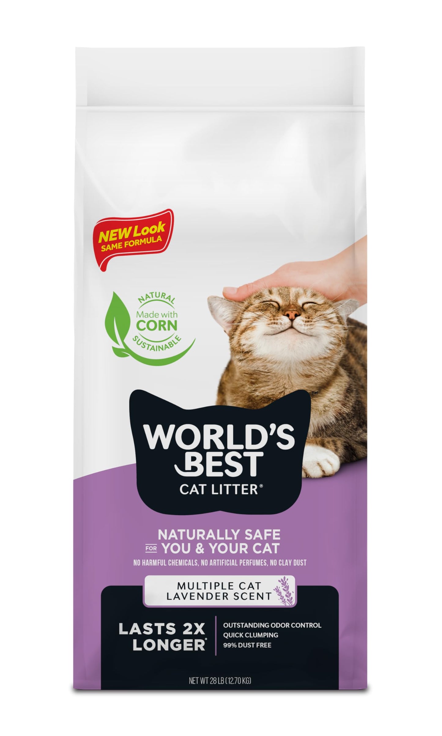 World's Best Cat Litter, Clumping Litter Formula for Multiple Cats, 28-Pounds