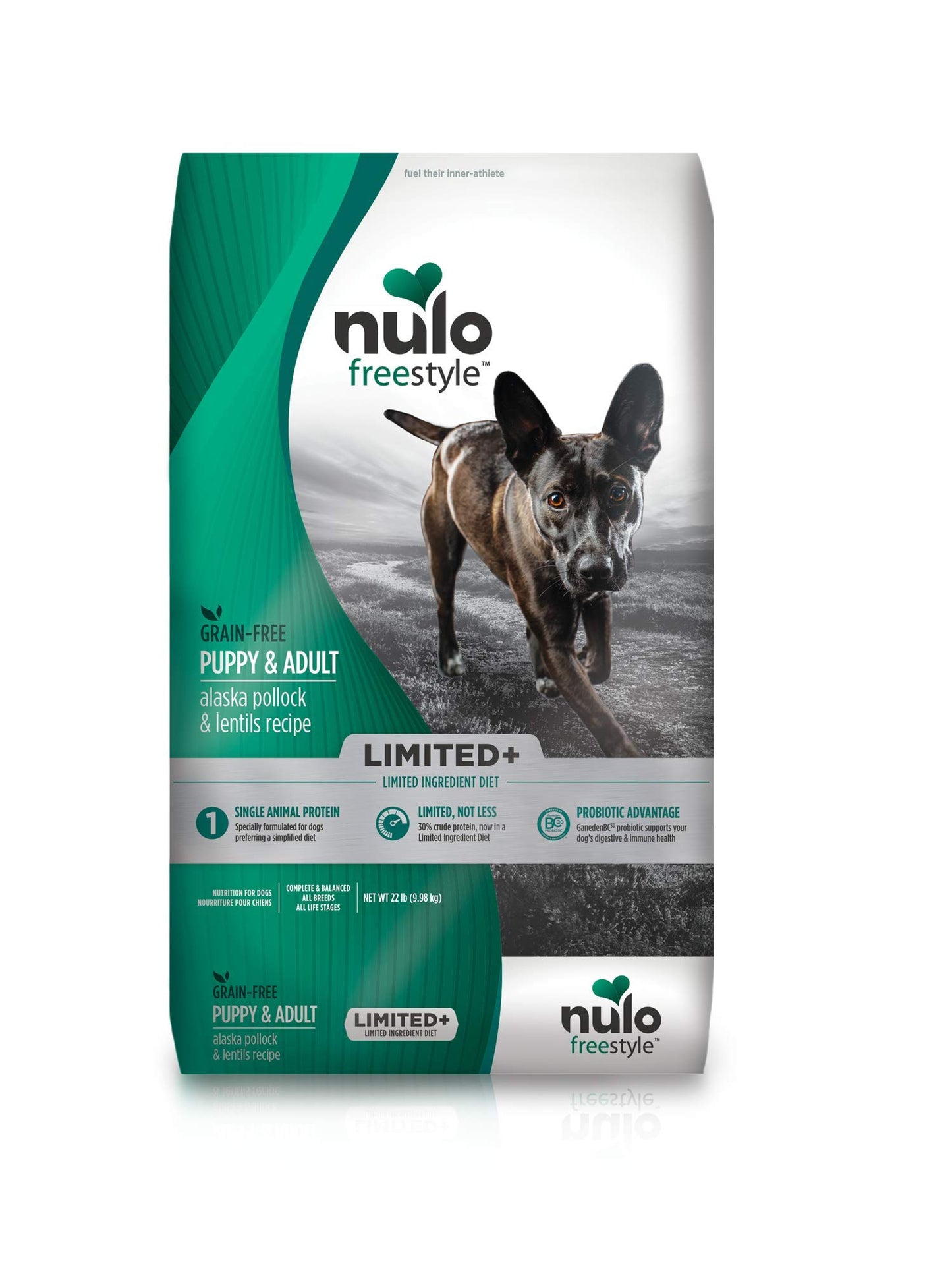 Nulo Puppy & Adult Freestyle Limited Plus Dry Dog Food: All Natural Ingredient Diet For Digestive & Immune Health - Allergy Sensitive Non Gmo (Alaska Pollock & Lentils Recipe - 22 Lb Bag)