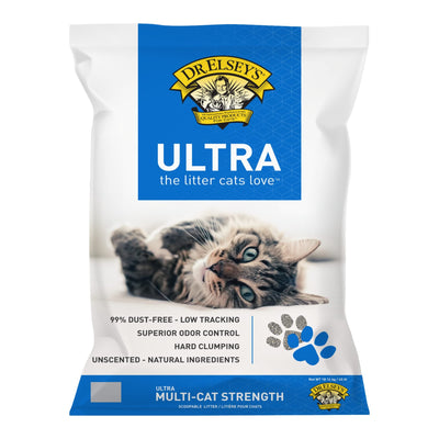 Dr. Elsey's Cat Litter - Premium Unscented Cat Litter w/ Natural Ingredients - Low Dust Superior Odor Control Cat Litter - Hard Clumping Moisture Absorbing Clay Multi Cat Litter (For All Cats - 40lbs)