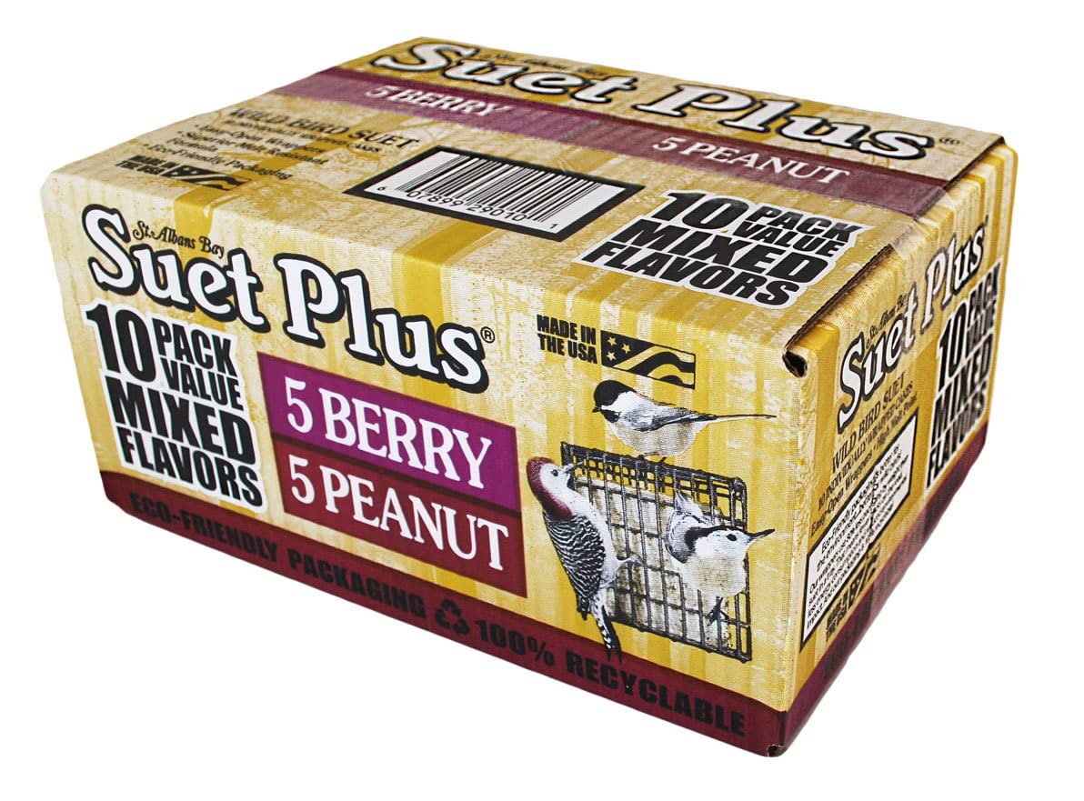 Wildlife 313886 No.7.3 Suet Plus Extra Value 10 Pack Mixed Flavor Mp1 Berry & Peanut Suet Wild Bird Food Pack of 10