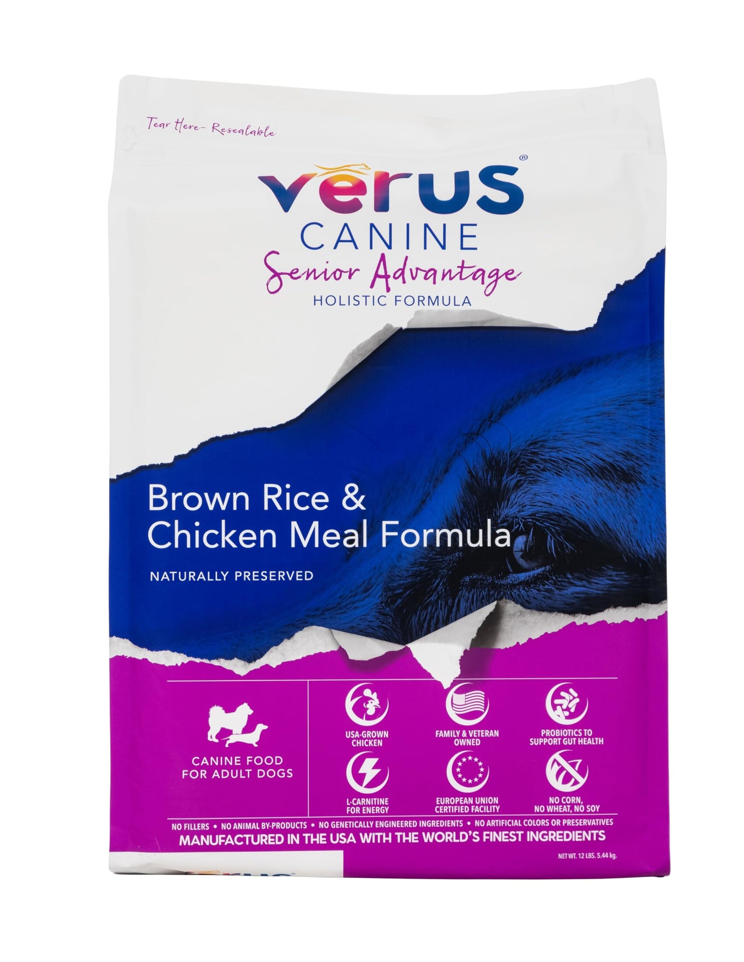 VeRUS Pet Foods Dry Dog Food Chicken, Senior Advantage Formula (4lb)