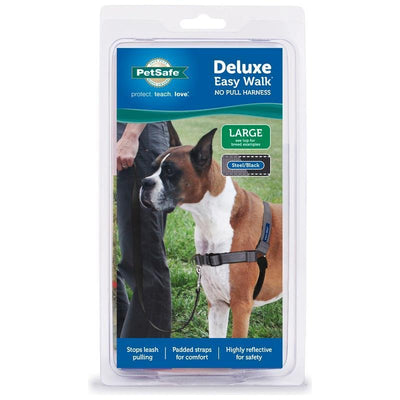 PetSafe Easy Walk Deluxe Dog Harness, No Pull Dog Harness - Perfect for Leash & Harness Training - Stops Pets from Pulling and Choking on Walks - Large, Steel