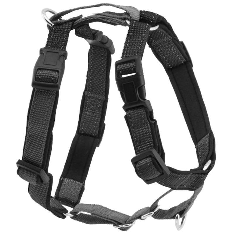 PetSafe 3 in 1 Dog Harness - No Pull Solution for Dogs - Reflective Dog Harness - Front D-Ring Clip Helps Stop Pulling - Comfortable Padded Straps - Top Handle Enhances Control - Black - Medium