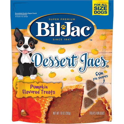 Bil-Jac Super Premium Dessert Jacs Pumpkin Flavored Dog Treats 10 oz Reseable Bag