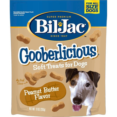 Bil-Jac Gooberlicious Soft Treats for Dogs - Puppy Training Treat Rewards, 10oz Resealable Double Zipper Pouch, Peanut Butter Flavor Chicken Liver Dog Treats