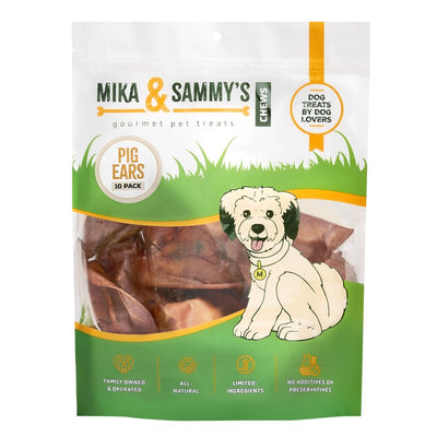 Dog Treats - Pig Ears, Natural Chews for Pups (10 Pack, Pig Ears)