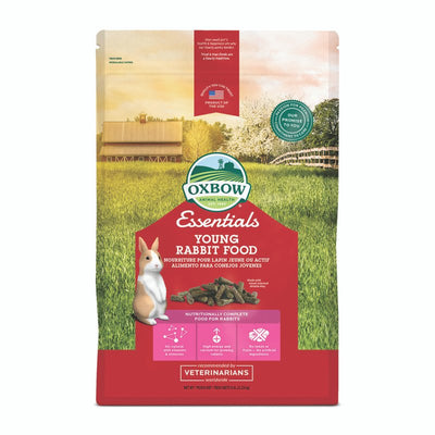 Oxbow Essentials Young Rabbit Food - All Natural Rabbit Pellets- High Energy & Calcium- Made in the USA - All Natural Vitamins & Minerals- Veterinarian Recommended- 5 lb.