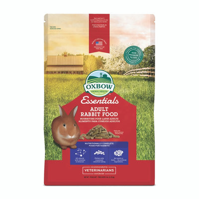 Oxbow Essentials Adult Rabbit Food - All Natural Adult Rabbit Pellets - Veterinarian Recommended- No Artificial Ingredients- All Natural Vitamins & Minerals- Made in the USA- 5 lb.