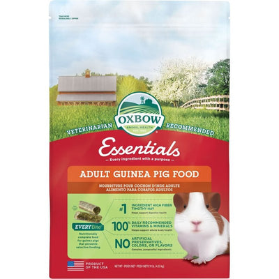 Oxbow Essentials Adult Guinea Pig Food - All Natural Adult Guinea Pig Pellets - No Seeds, Fruits, or Artificial Ingredients- Made in the USA -Veterinarian Recommended- 10 lb.(Packaging May vary)