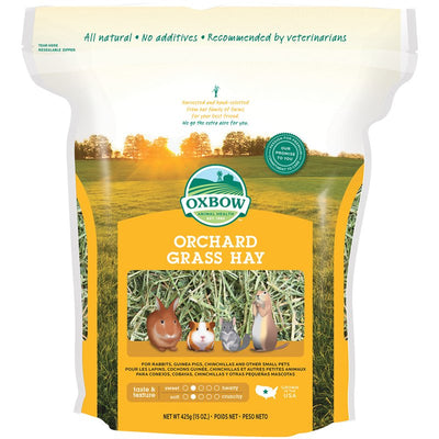 Oxbow Animal Health Orchard Grass Hay - All Natural Grass Hay for Chinchillas, Rabbits, Guinea Pigs, Hamsters, Gerbils & Other Small Pets - Grown in the USA- Fiber Rich- 40 oz.