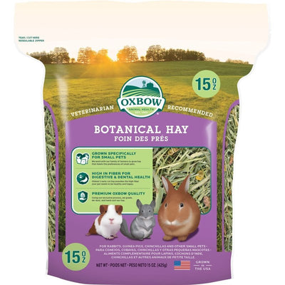 Oxbow Animal Health Oxbow Botanical Western Timothy Hay - All Natural Hay for Rabbits, Guinea Pigs, Chinchillas, Hamsters & Gerbils - 15 oz.