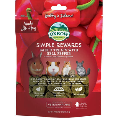 Oxbow Simple Rewards Baked Treats with Bell Pepper and Hay for Rabbits, Guinea Pigs, Chinchillas, and Small Pets