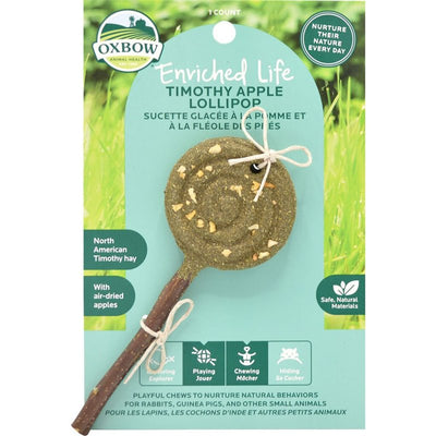 Oxbow Enriched Life Timothy Lollipop - Apple, 1 Count (Pack of 1)