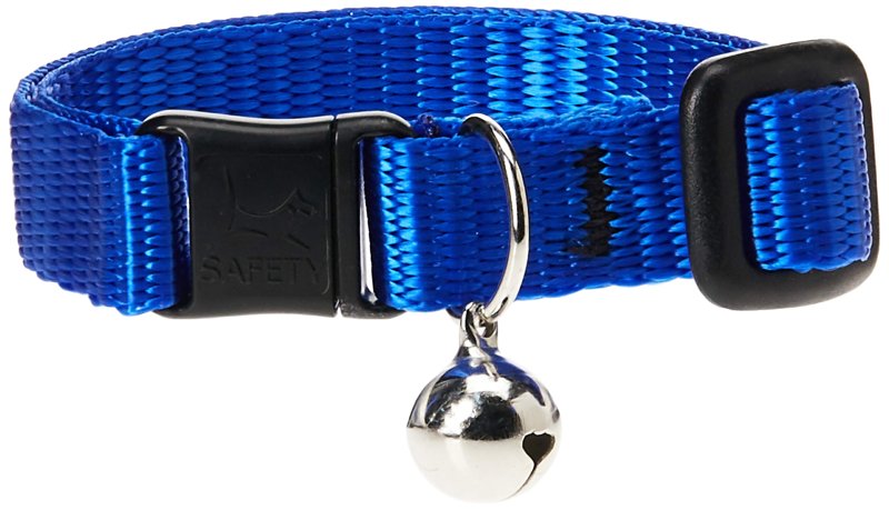 LupinePet Basics 1/2" Blue Cat Safety Collar with Bell , 8-12"