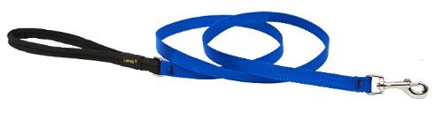 LupinePet Basics 1/2" Blue 6-Foot Padded Handle Leash for Small Pets