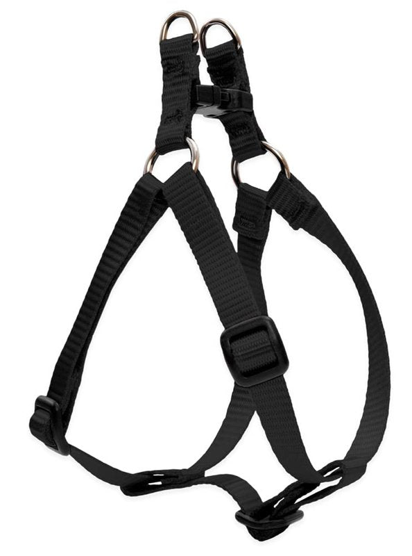 LupinePet Basics 1/2" Black 12-18" Step in Harness for Small Dogs