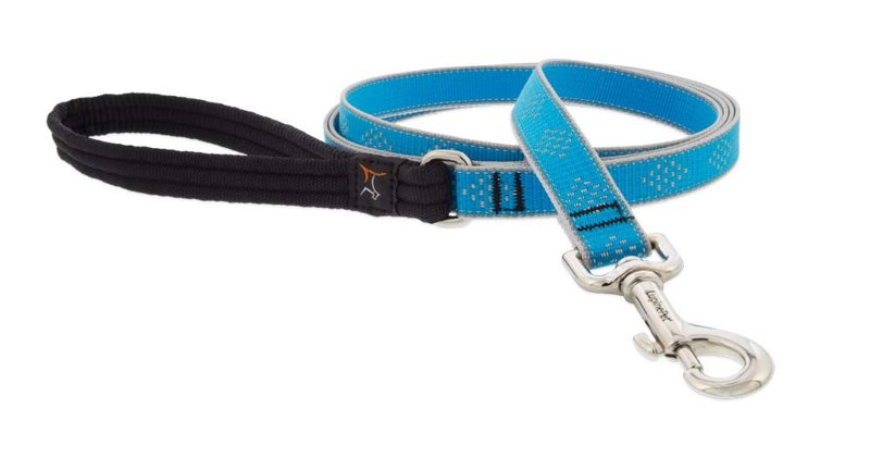 Lupine Reflective Dog Leash 6-Foot by 3/4" Wide Blue Diamond