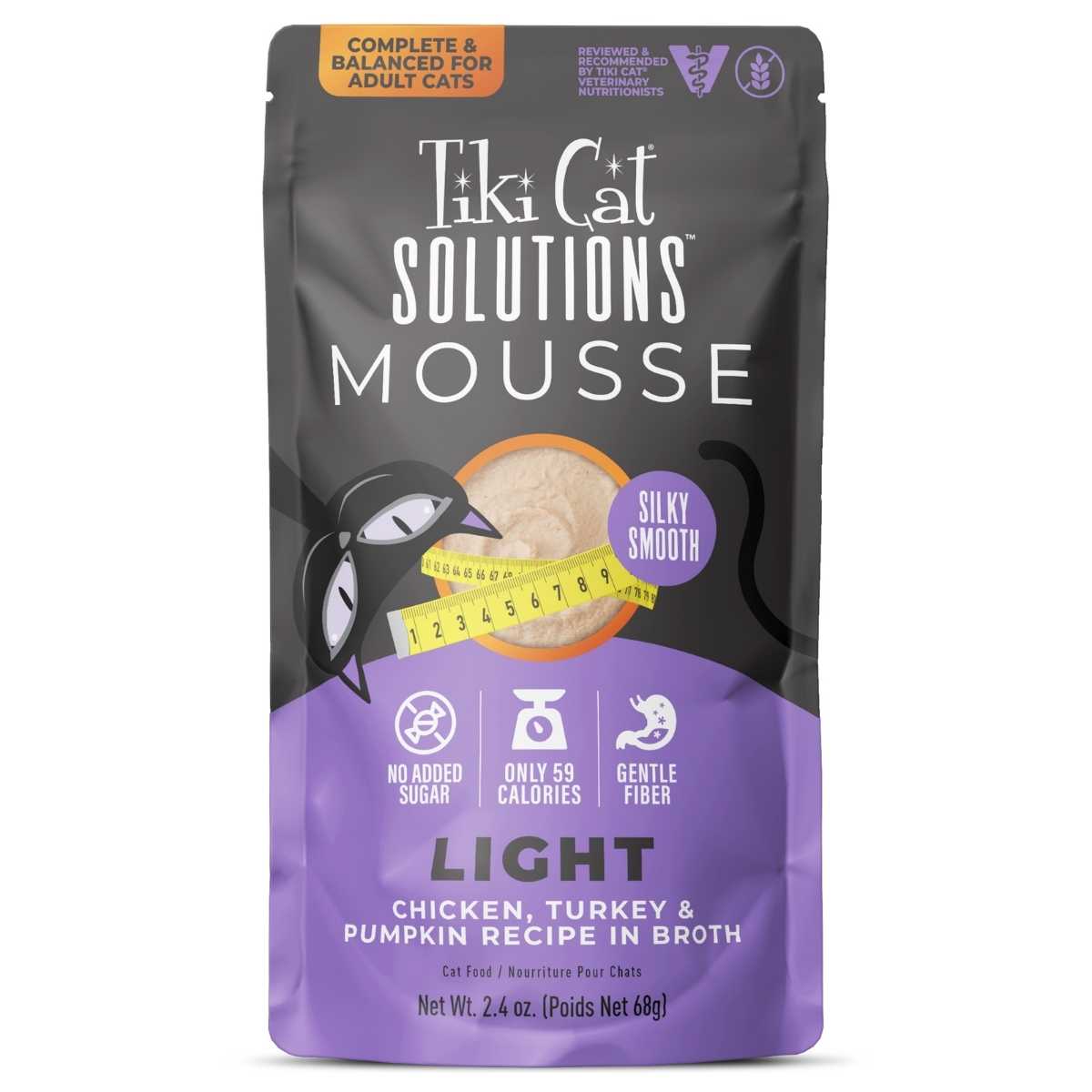 Tiki Pet Special Mousse Light Chicken, Turkey & Pumpkin- 12/2.4 oz Pouches